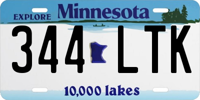 MN license plate 344LTK
