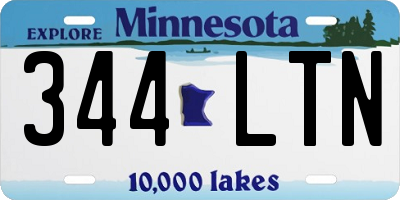 MN license plate 344LTN