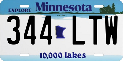 MN license plate 344LTW