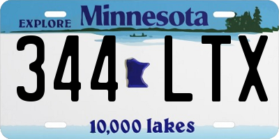 MN license plate 344LTX