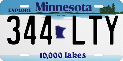 MN license plate 344LTY