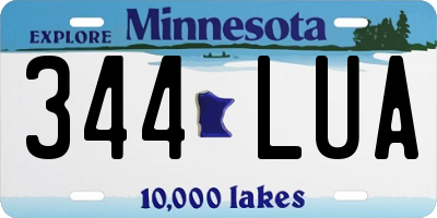 MN license plate 344LUA