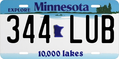 MN license plate 344LUB
