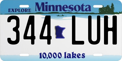 MN license plate 344LUH
