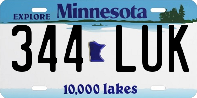 MN license plate 344LUK