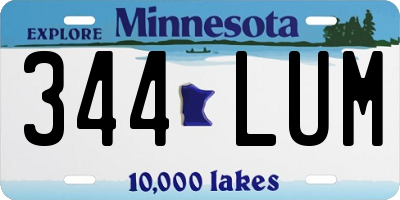 MN license plate 344LUM