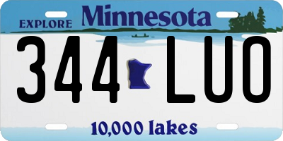 MN license plate 344LUO