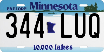 MN license plate 344LUQ