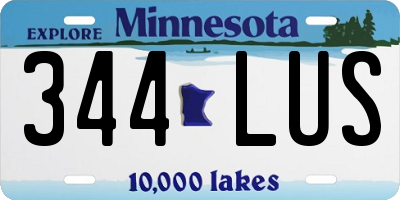 MN license plate 344LUS