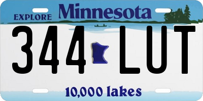 MN license plate 344LUT