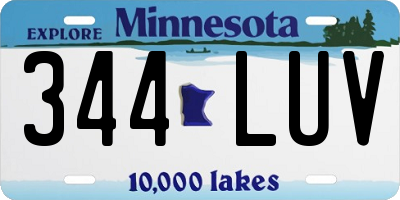 MN license plate 344LUV