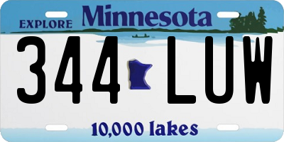 MN license plate 344LUW