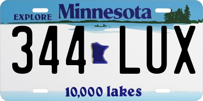 MN license plate 344LUX