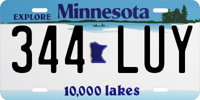 MN license plate 344LUY