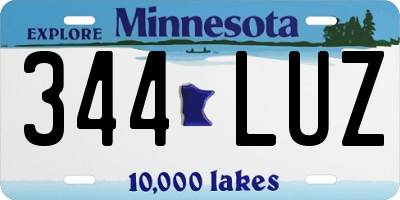 MN license plate 344LUZ