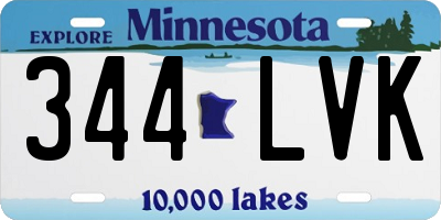 MN license plate 344LVK