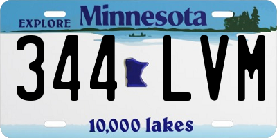 MN license plate 344LVM
