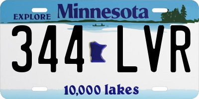 MN license plate 344LVR
