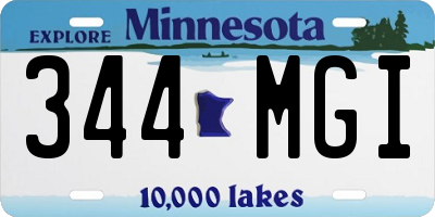 MN license plate 344MGI