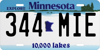 MN license plate 344MIE