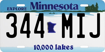 MN license plate 344MIJ