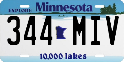 MN license plate 344MIV