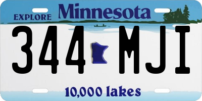 MN license plate 344MJI