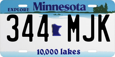 MN license plate 344MJK