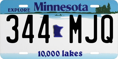 MN license plate 344MJQ