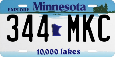 MN license plate 344MKC