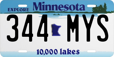 MN license plate 344MYS