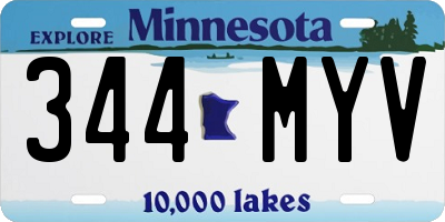 MN license plate 344MYV