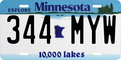 MN license plate 344MYW