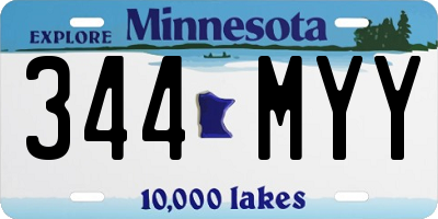MN license plate 344MYY