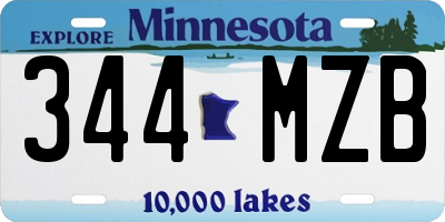 MN license plate 344MZB