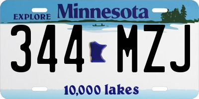 MN license plate 344MZJ