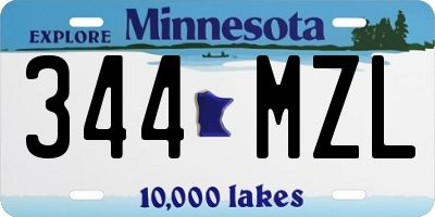 MN license plate 344MZL