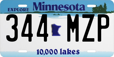 MN license plate 344MZP