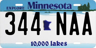 MN license plate 344NAA
