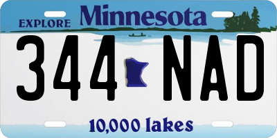 MN license plate 344NAD