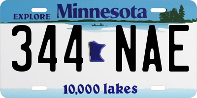 MN license plate 344NAE