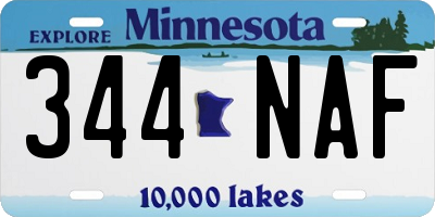 MN license plate 344NAF