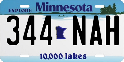 MN license plate 344NAH