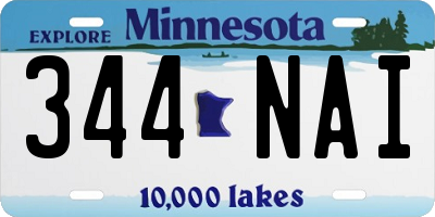 MN license plate 344NAI