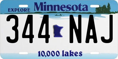 MN license plate 344NAJ