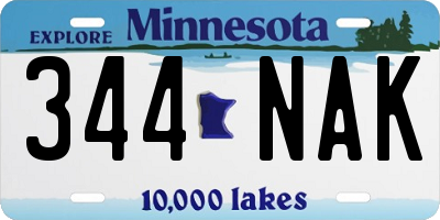 MN license plate 344NAK