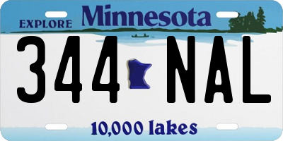 MN license plate 344NAL