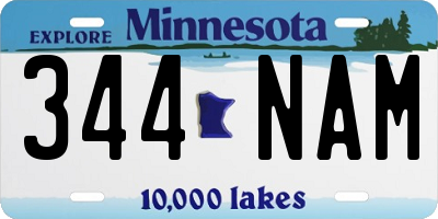 MN license plate 344NAM