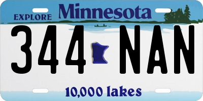MN license plate 344NAN