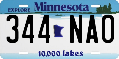 MN license plate 344NAO